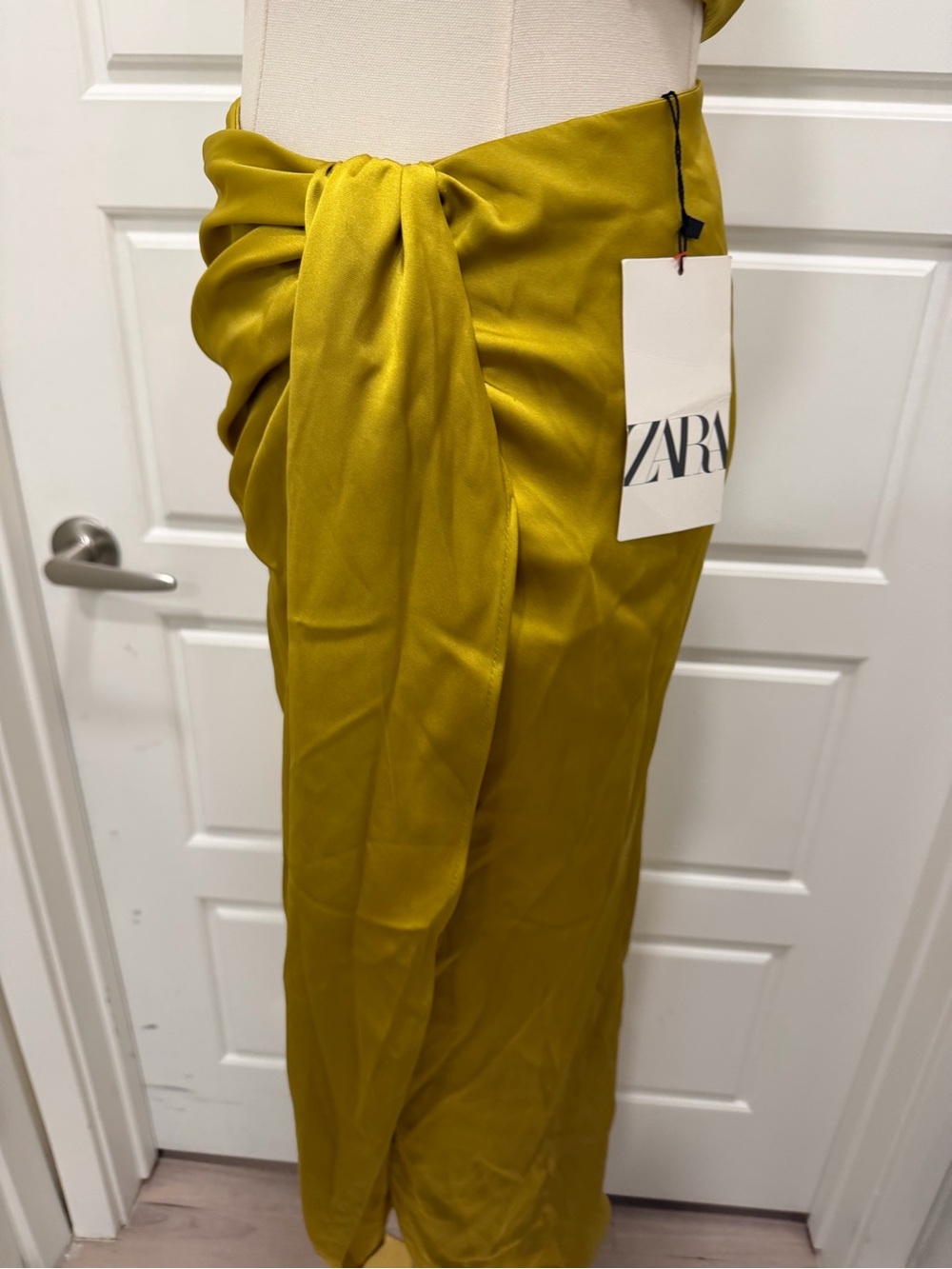 Zara One-Shoulder Draped Set in Mustard - Picture 4 of 9